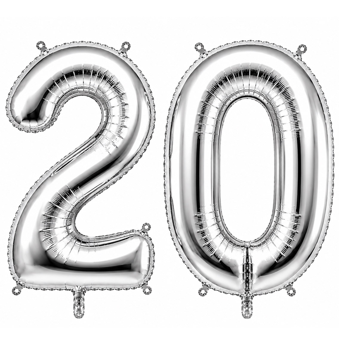 20 Rakam Folyo Balon Gümüş Rengi (36 cm)