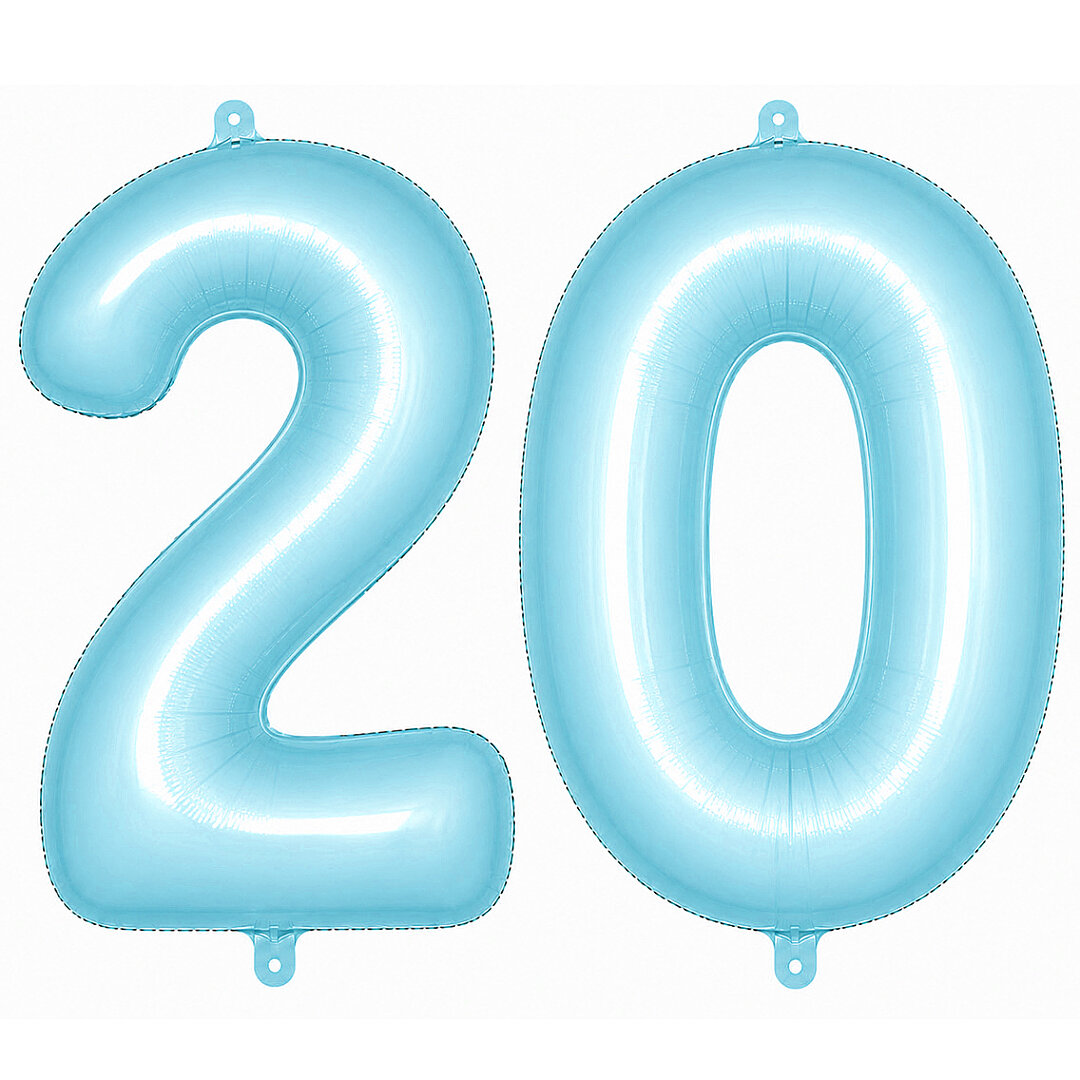 20 Rakam Folyo Balon Mavi Rengi (76 cm) 