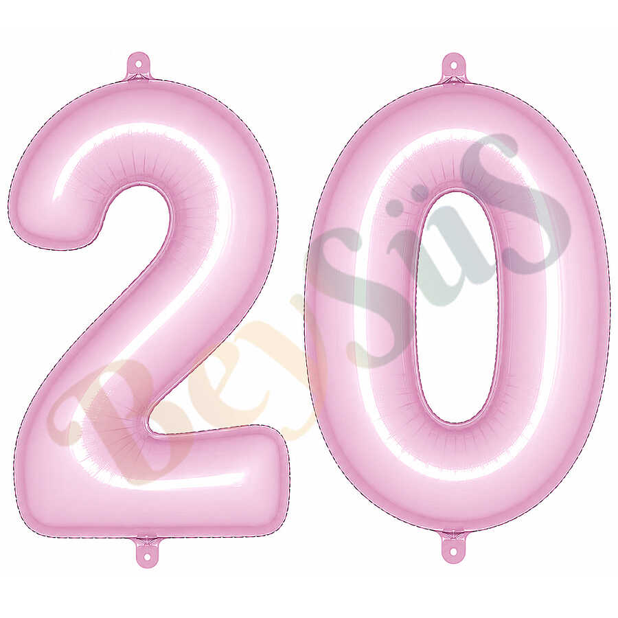 20 Rakam Folyo Balon pembe Rengi (76 cm)
