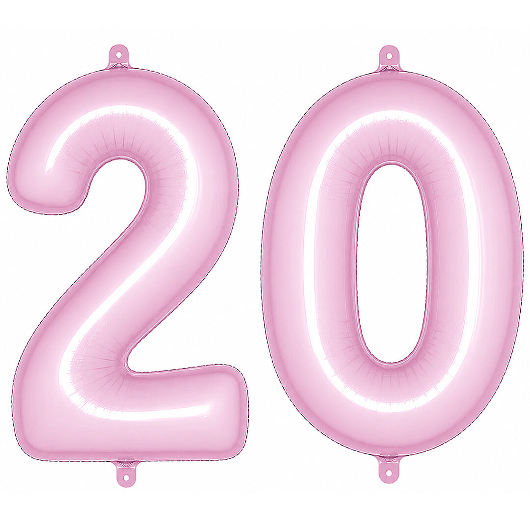 20 Rakam Folyo Balon pembe Rengi (76 cm) 