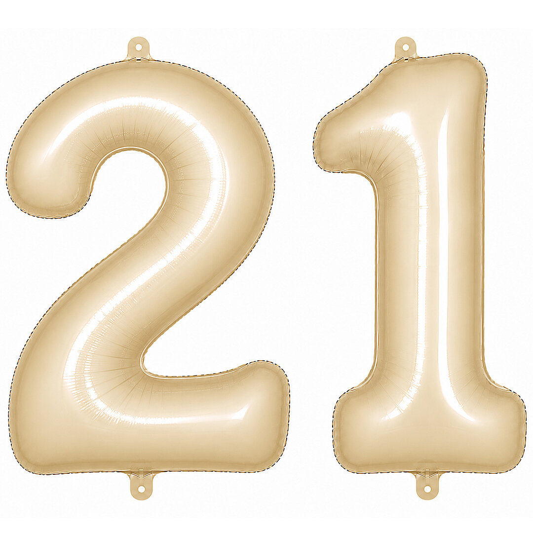 21 Rakam Folyo Balon krem Rengi (76 cm) 