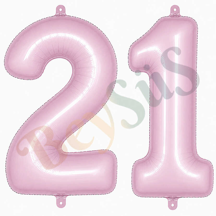 21 Rakam Folyo Balon pembe Rengi (76 cm)