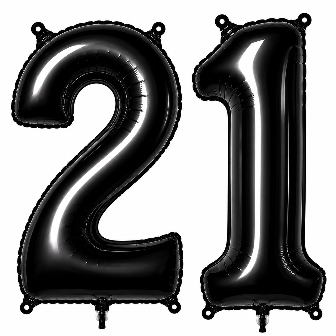 21 Rakam Folyo Balon Siyah Rengi (76 cm)
