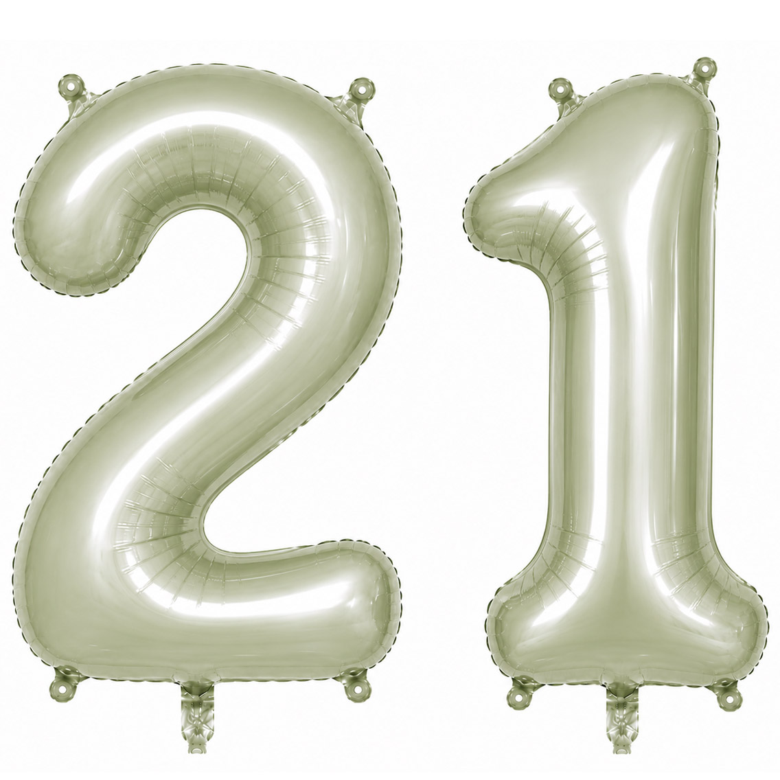 21 Rakam Folyo Balon Yeşil Rengi (76 cm)