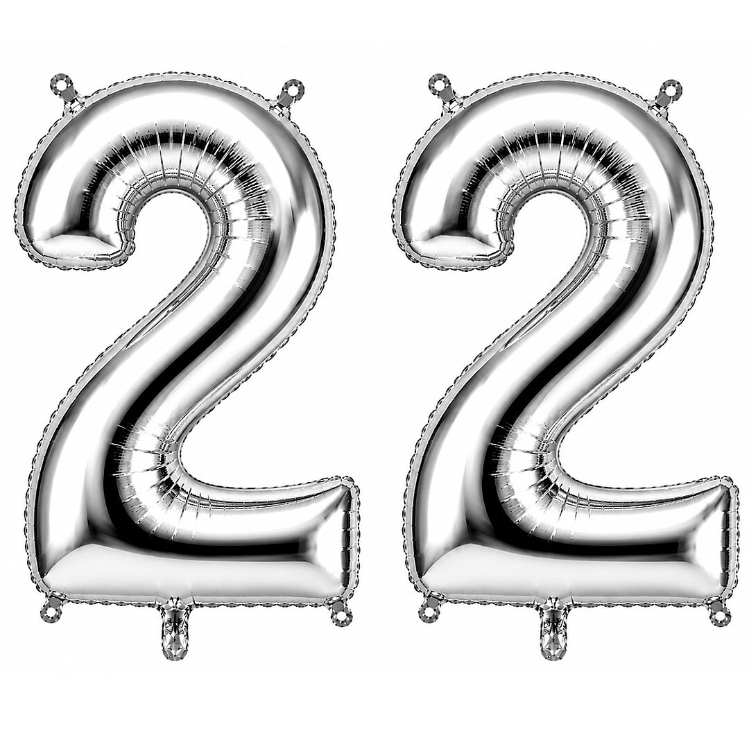 22 Rakam Folyo Balon Gümüş Rengi (76 cm) 