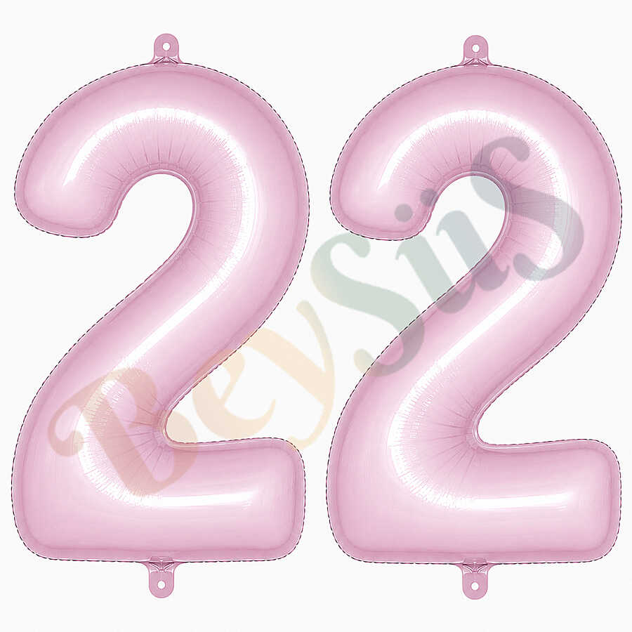22 Rakam Folyo Balon pembe Rengi (76 cm)