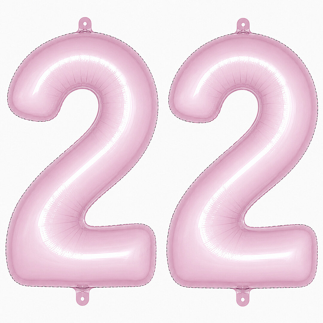 22 Rakam Folyo Balon pembe Rengi (76 cm) 
