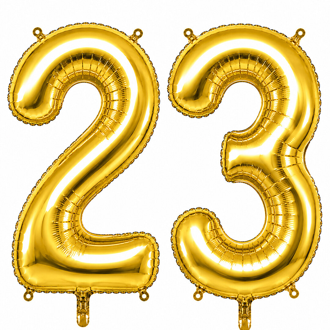 23 Rakam Folyo Balon Altın Rengi (36 cm) 