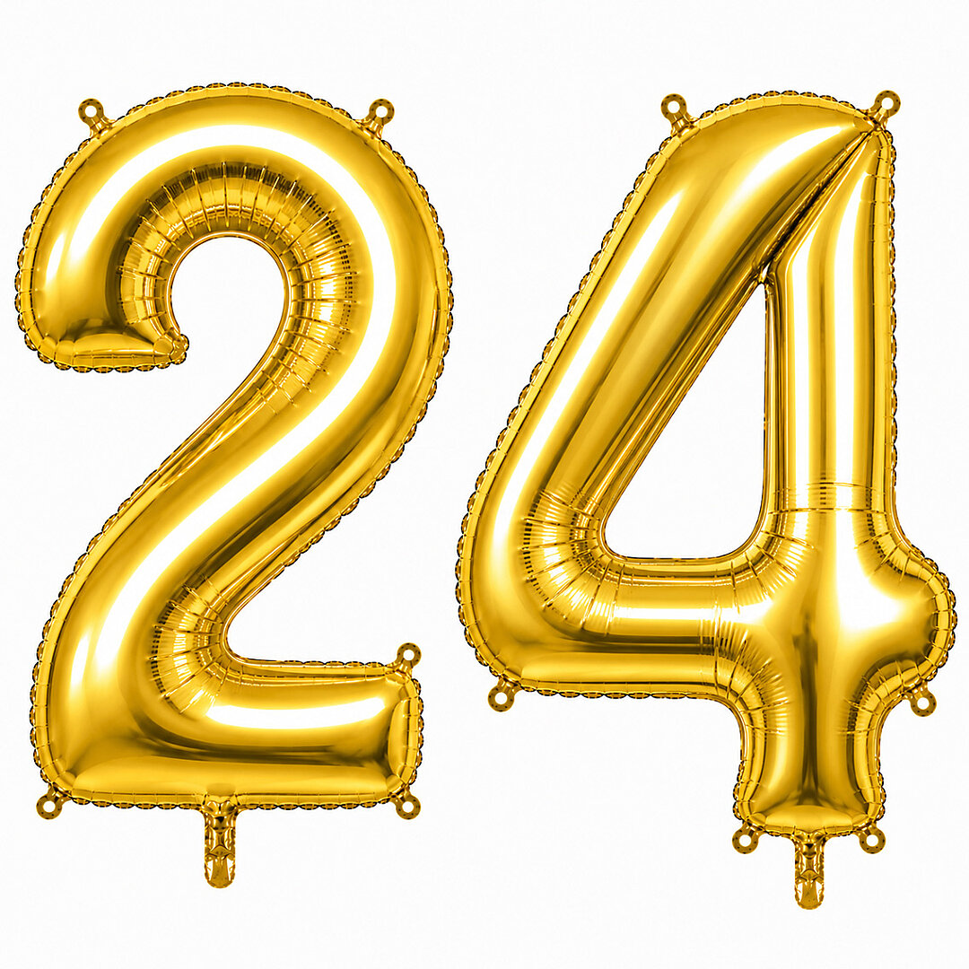 24 Rakam Folyo Balon Altın Rengi (76 cm) 