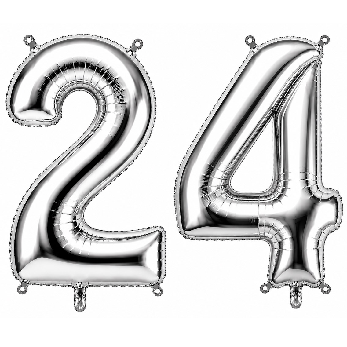 24 Rakam Folyo Balon Gümüş Rengi (36 cm)