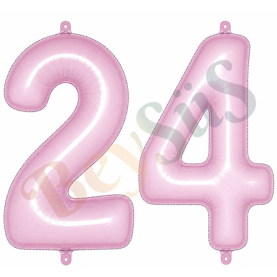 24 Rakam Folyo Balon pembe Rengi (76 cm)