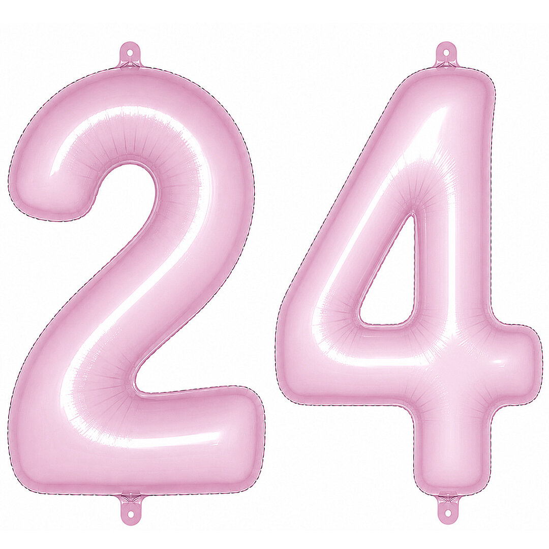 24 Rakam Folyo Balon pembe Rengi (76 cm) 