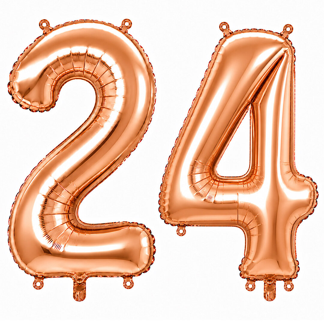 24 Rakam Folyo Balon Rose Gold Rengi (100 cm) 