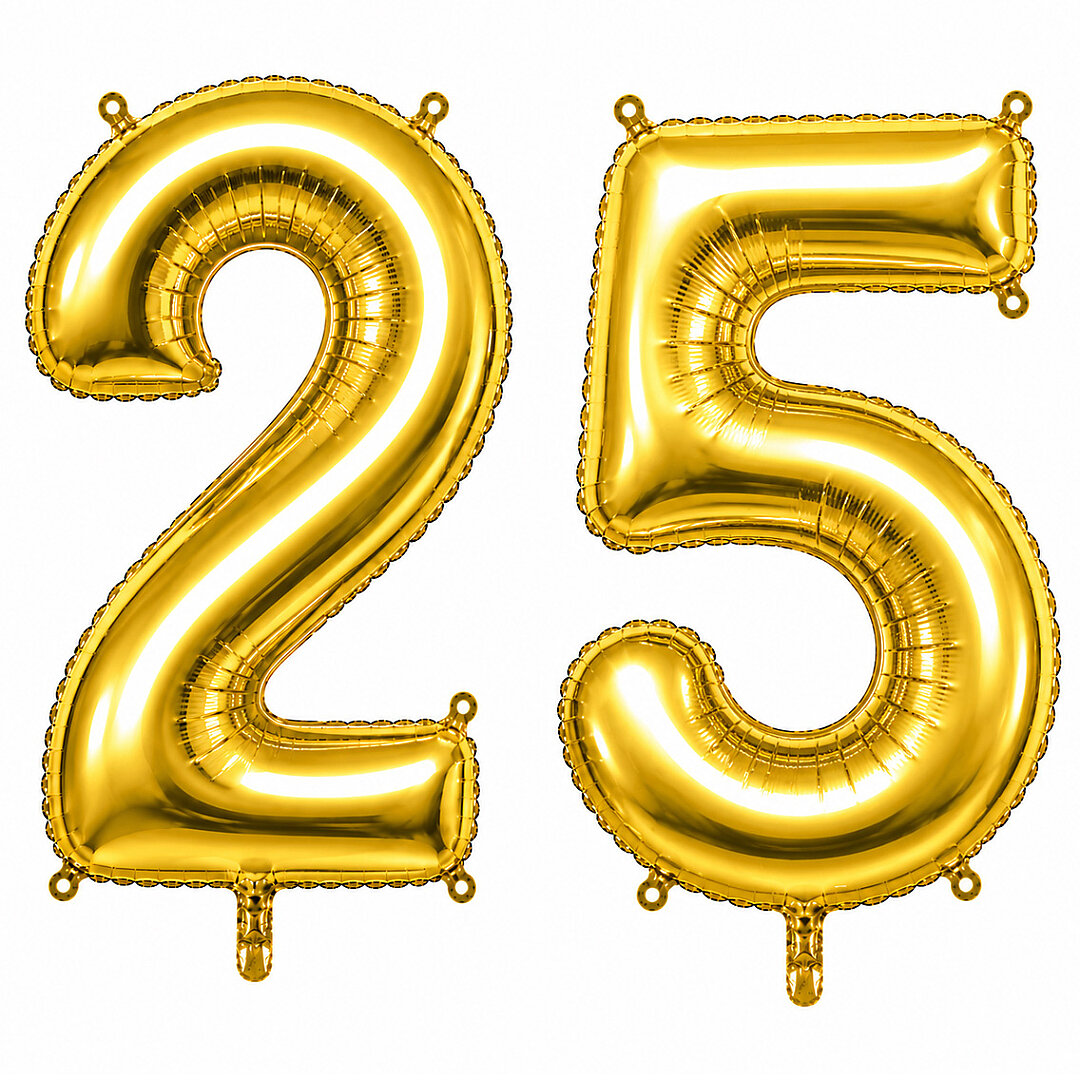 25 Rakam Folyo Balon Altın Rengi (100 cm) 