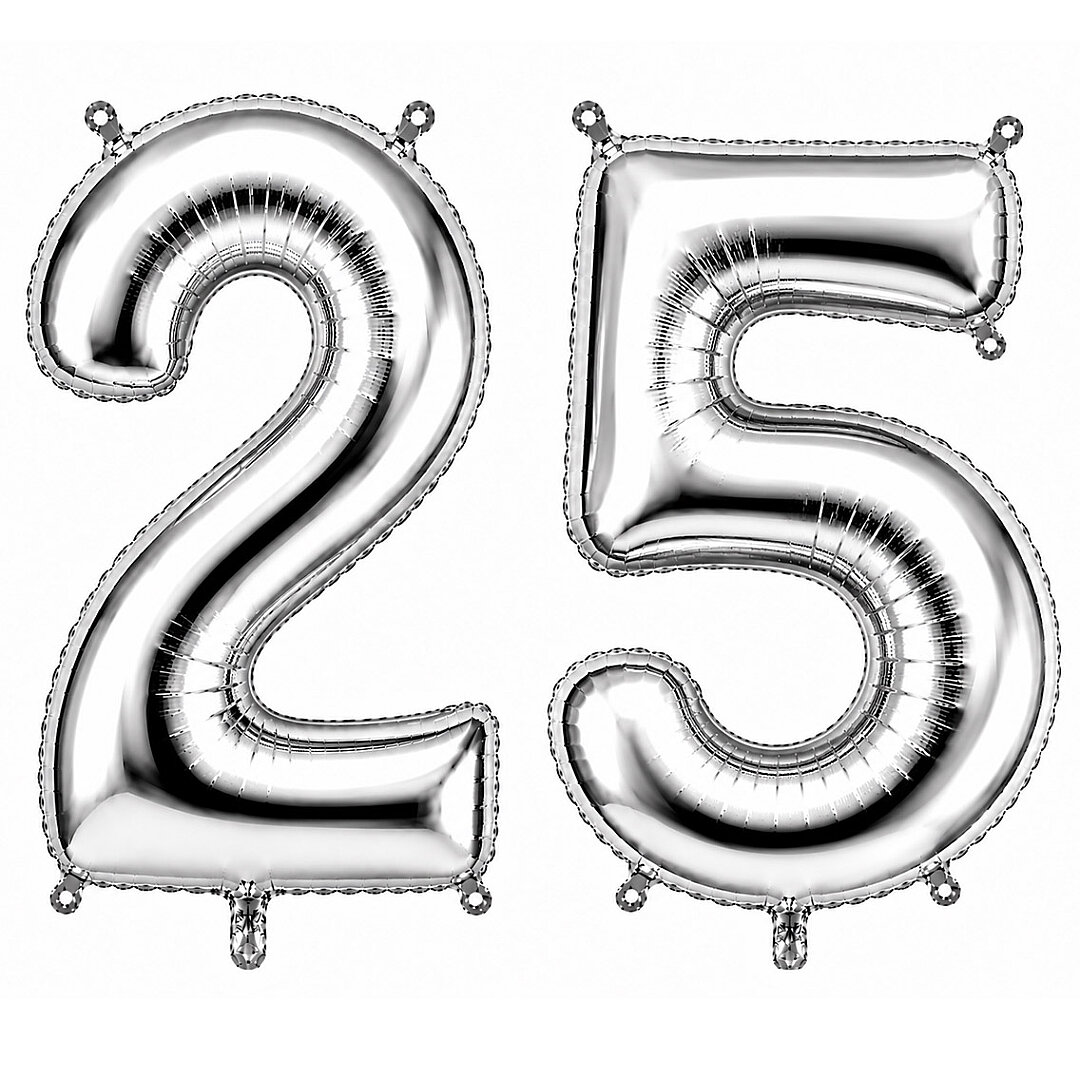 25 Rakam Folyo Balon Gümüş Rengi (100 cm) 