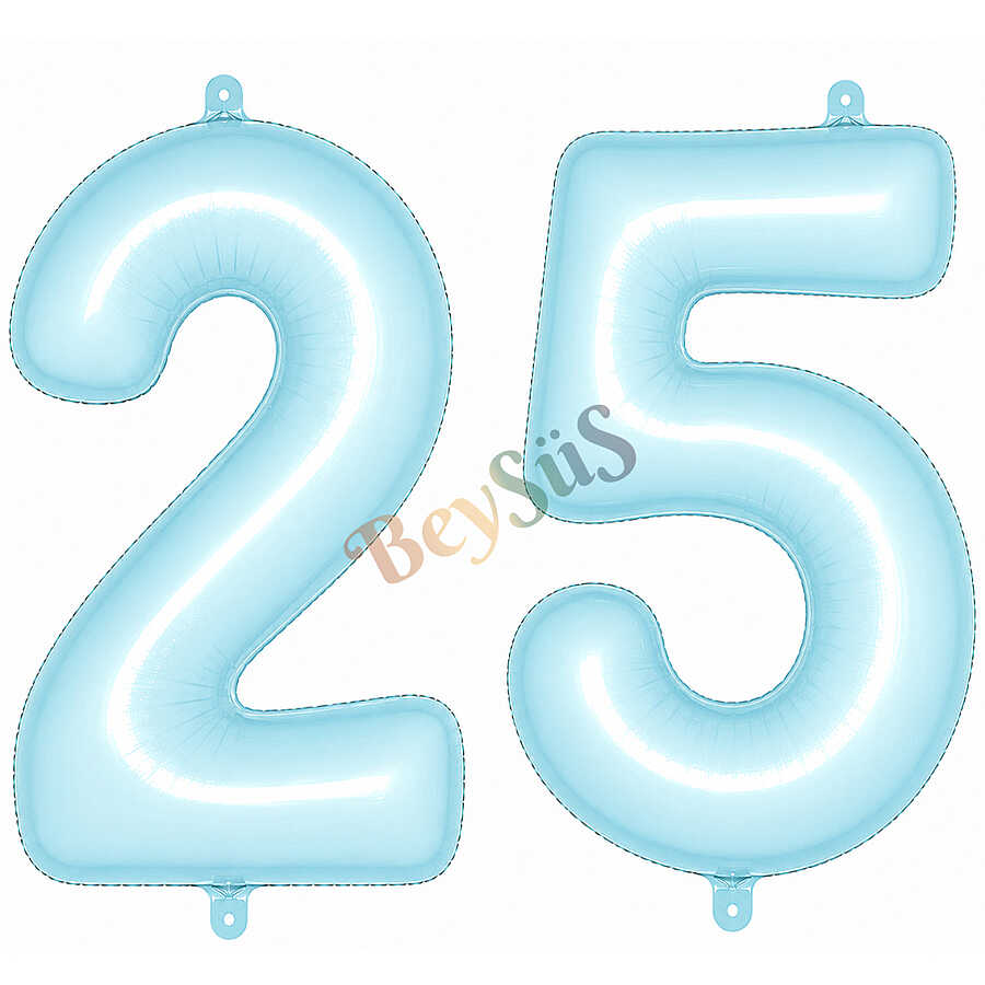 25 Rakam Folyo Balon Mavi Rengi (76 cm)
