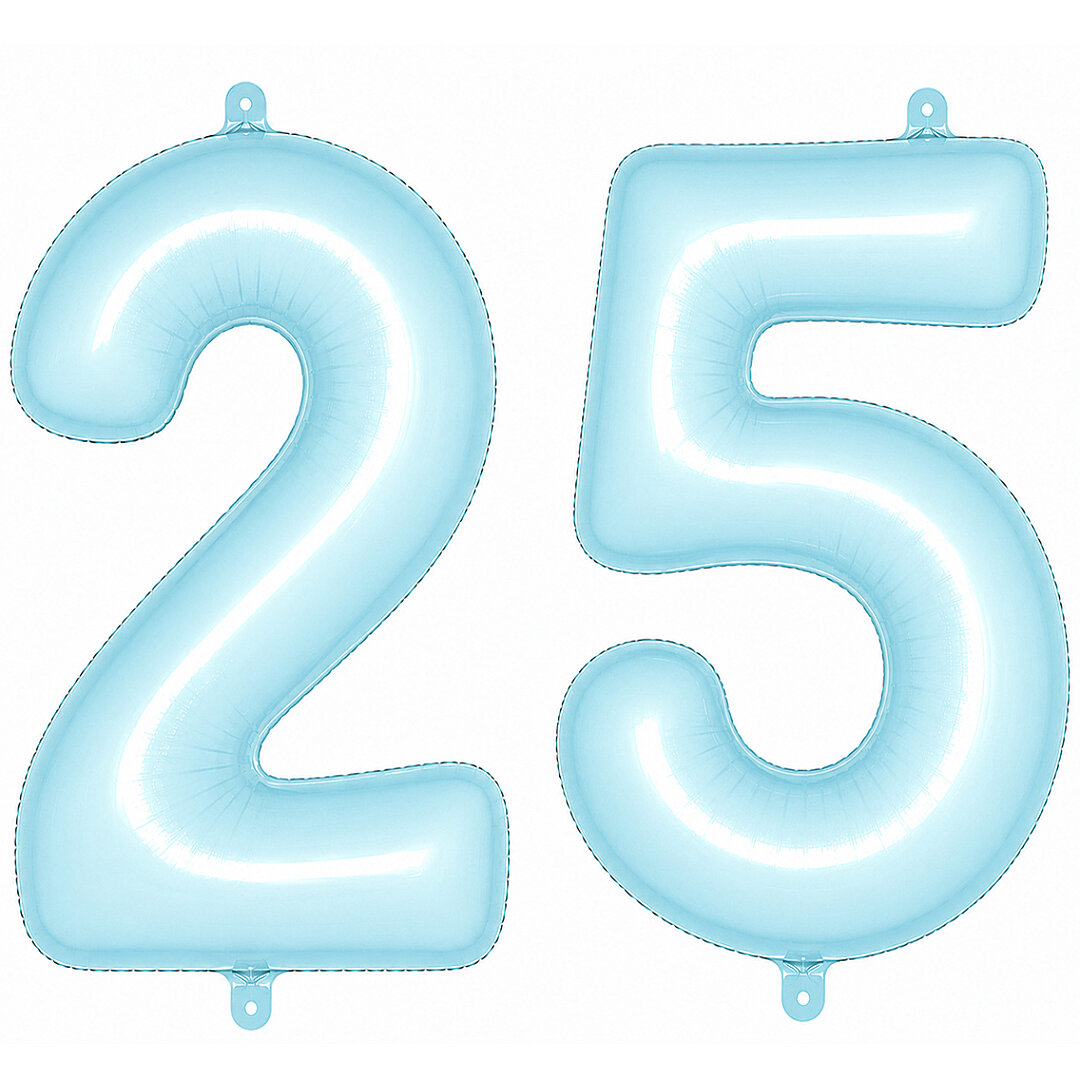 25 Rakam Folyo Balon Mavi Rengi (76 cm) 