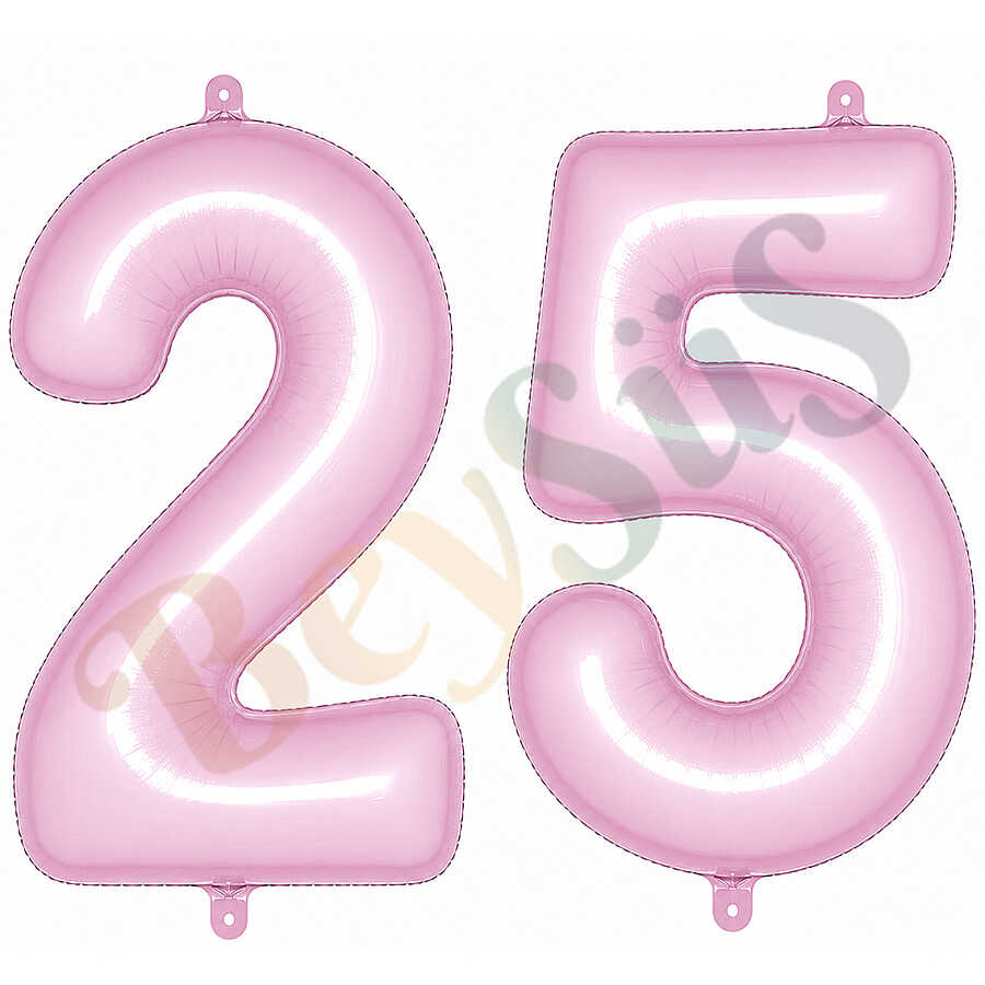 25 Rakam Folyo Balon pembe Rengi (76 cm)