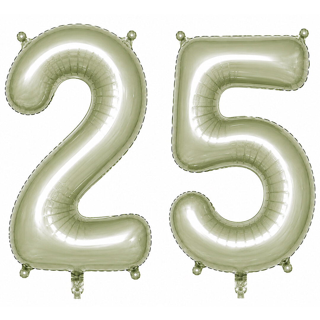 25 Rakam Folyo Balon Yeşil Rengi (76 cm) 