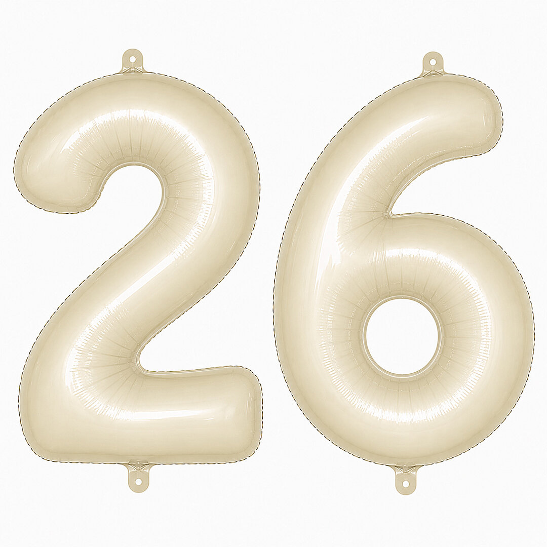 26 Rakam Folyo Balon krem Rengi (76 cm) 
