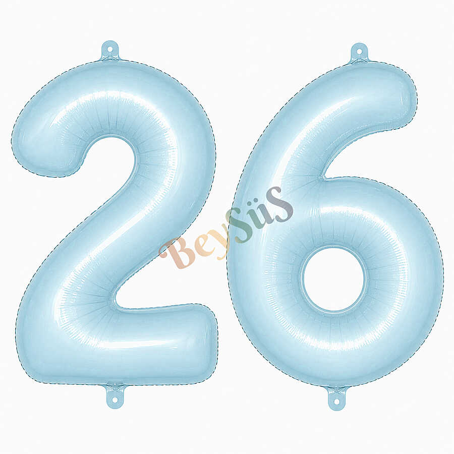 26 Rakam Folyo Balon Mavi Rengi (76 cm)