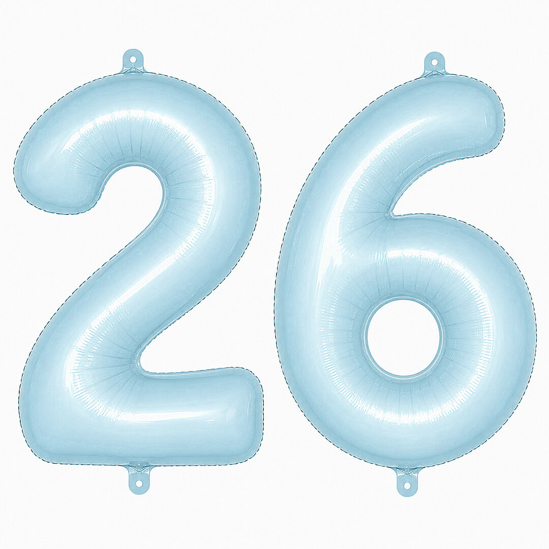 26 Rakam Folyo Balon Mavi Rengi (76 cm) 