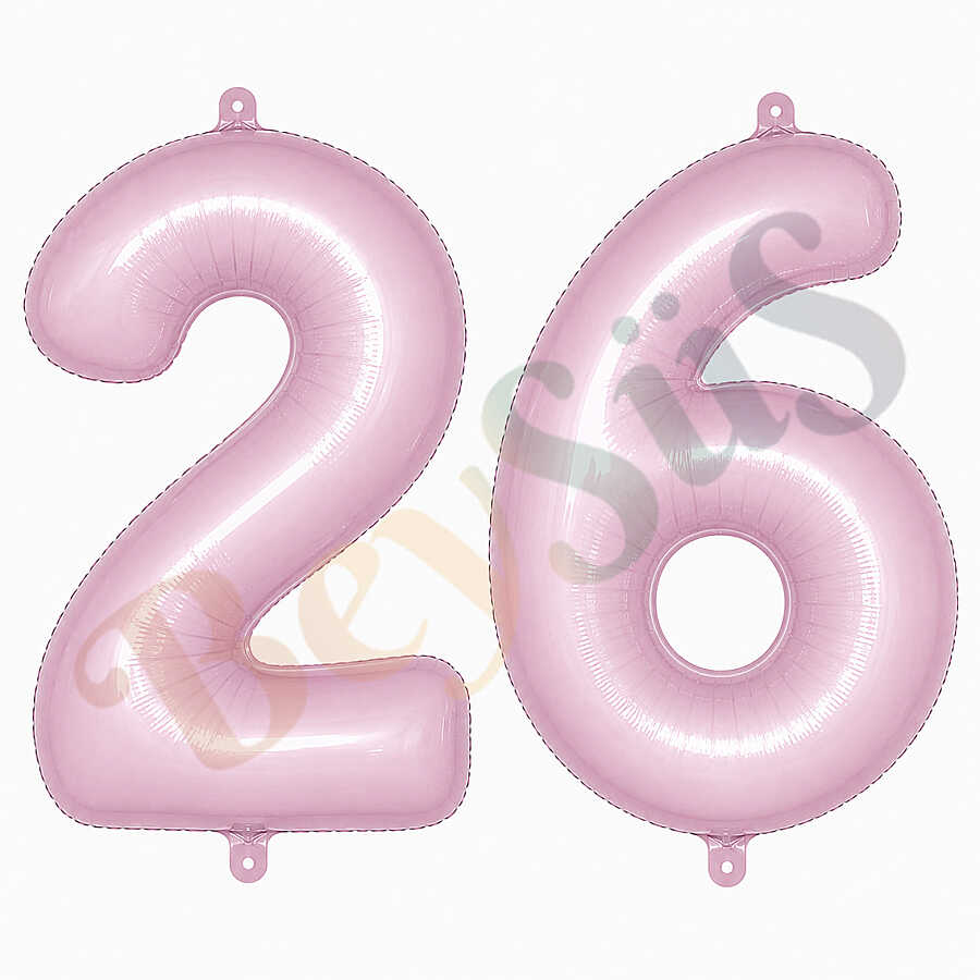 26 Rakam Folyo Balon pembe Rengi (76 cm)