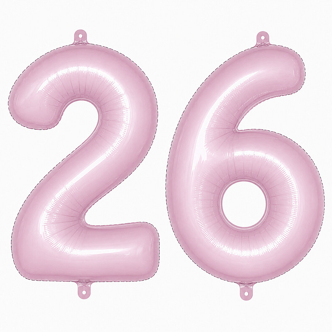 26 Rakam Folyo Balon pembe Rengi (76 cm) 