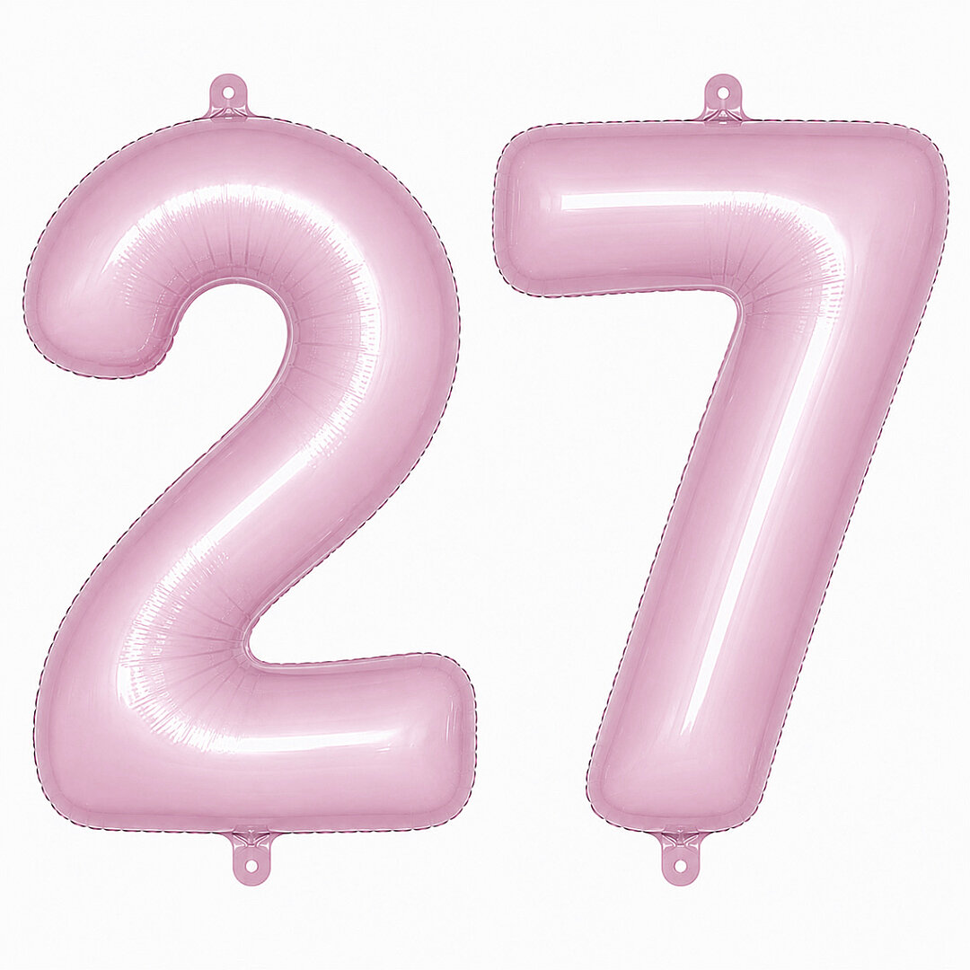 27 Rakam Folyo Balon pembe Rengi (76 cm) 