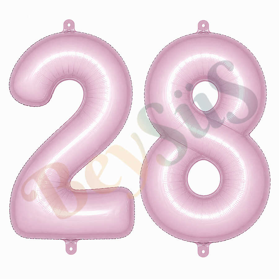 28 Rakam Folyo Balon pembe Rengi (76 cm)