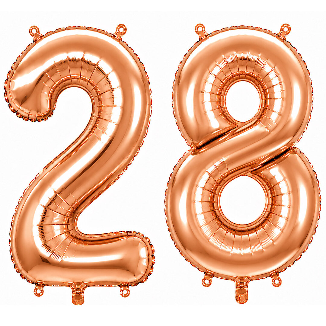 28 Rakam Folyo Balon Rose Gold Rengi (76 cm) 