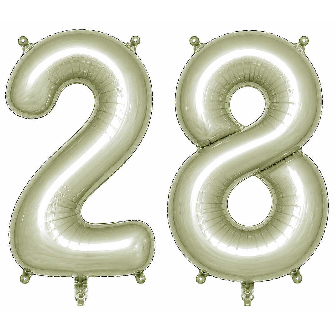 28 Rakam Folyo Balon Yeşil Rengi (76 cm) 