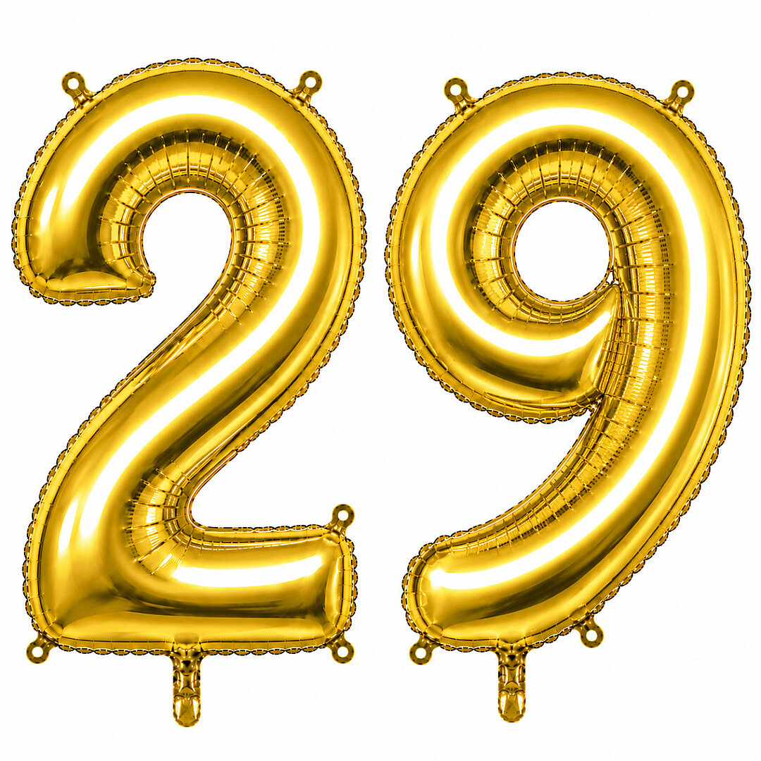 29 Rakam Folyo Balon Altın Rengi (36 cm) 