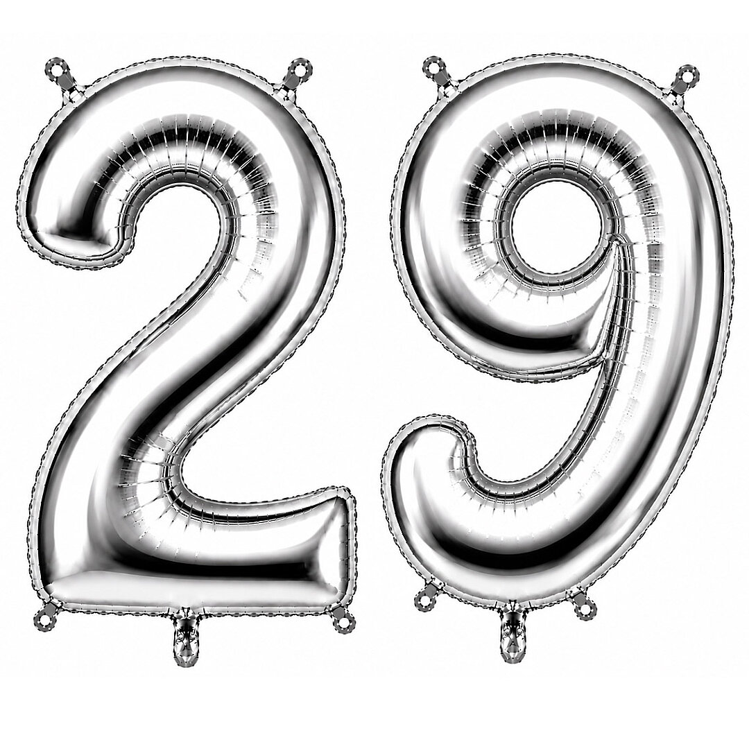 29 Rakam Folyo Balon Gümüş Rengi (100 cm) 