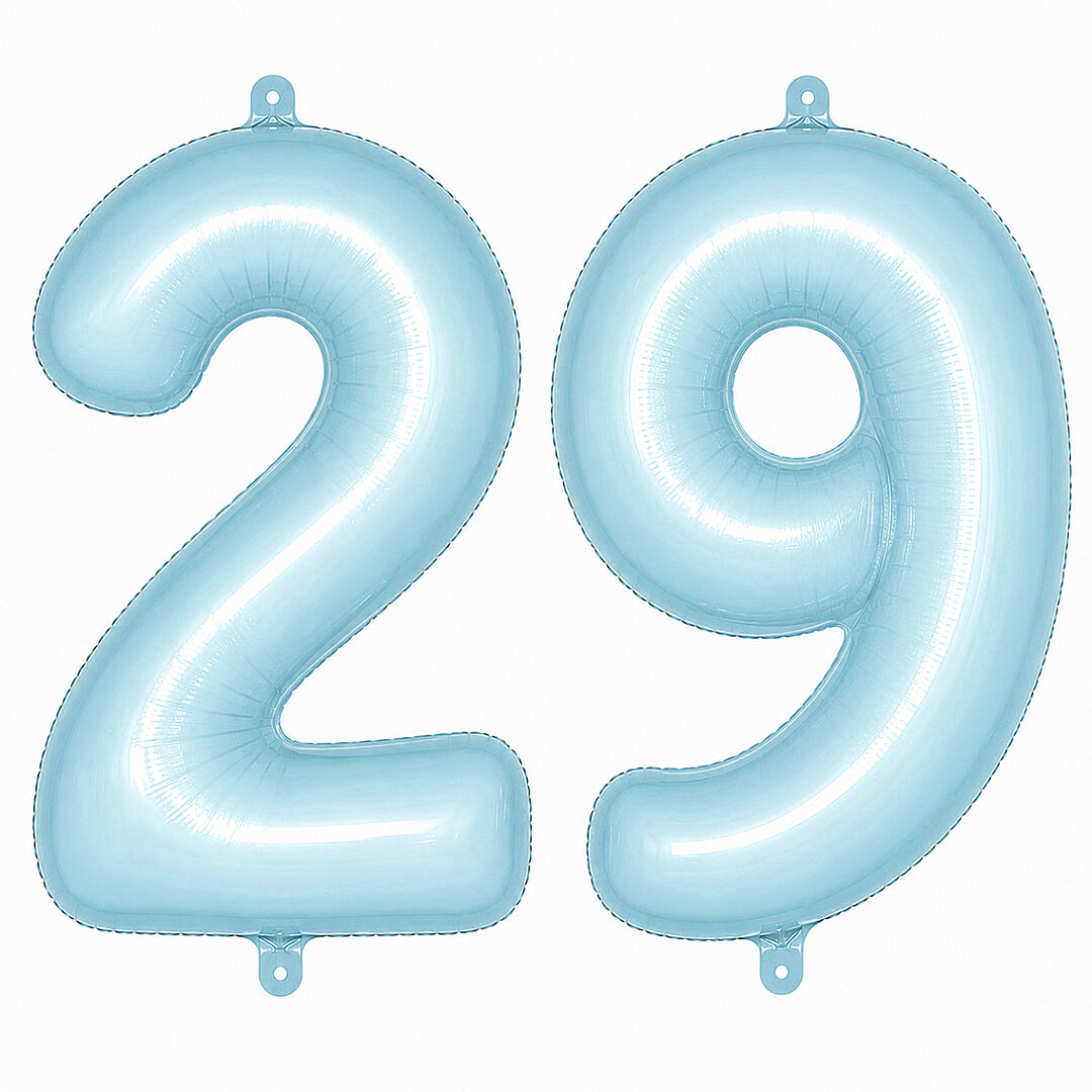 29 Rakam Folyo Balon Mavi Rengi (76 cm) 