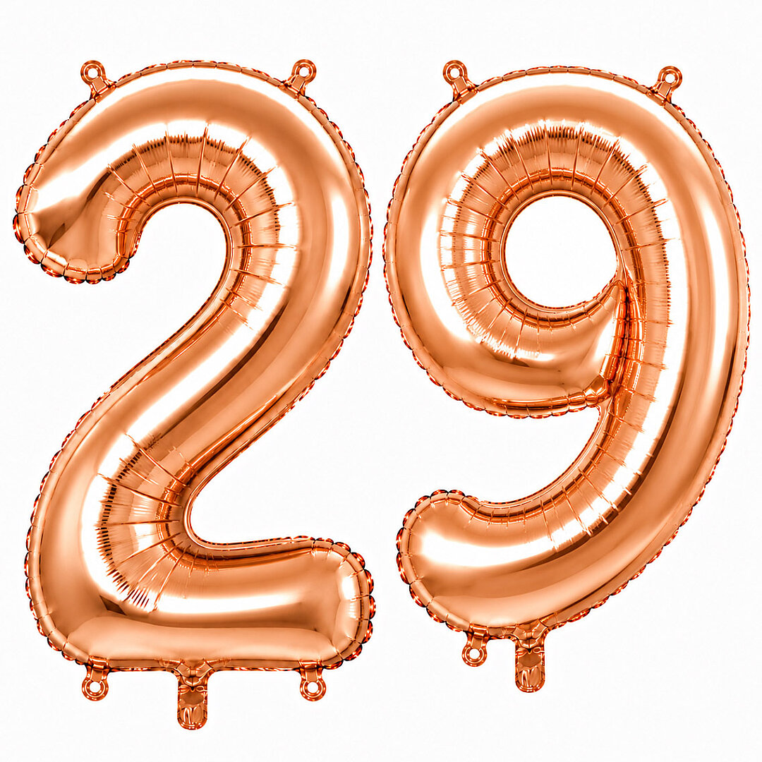 29 Rakam Folyo Balon Rose Gold Rengi (76 cm) 