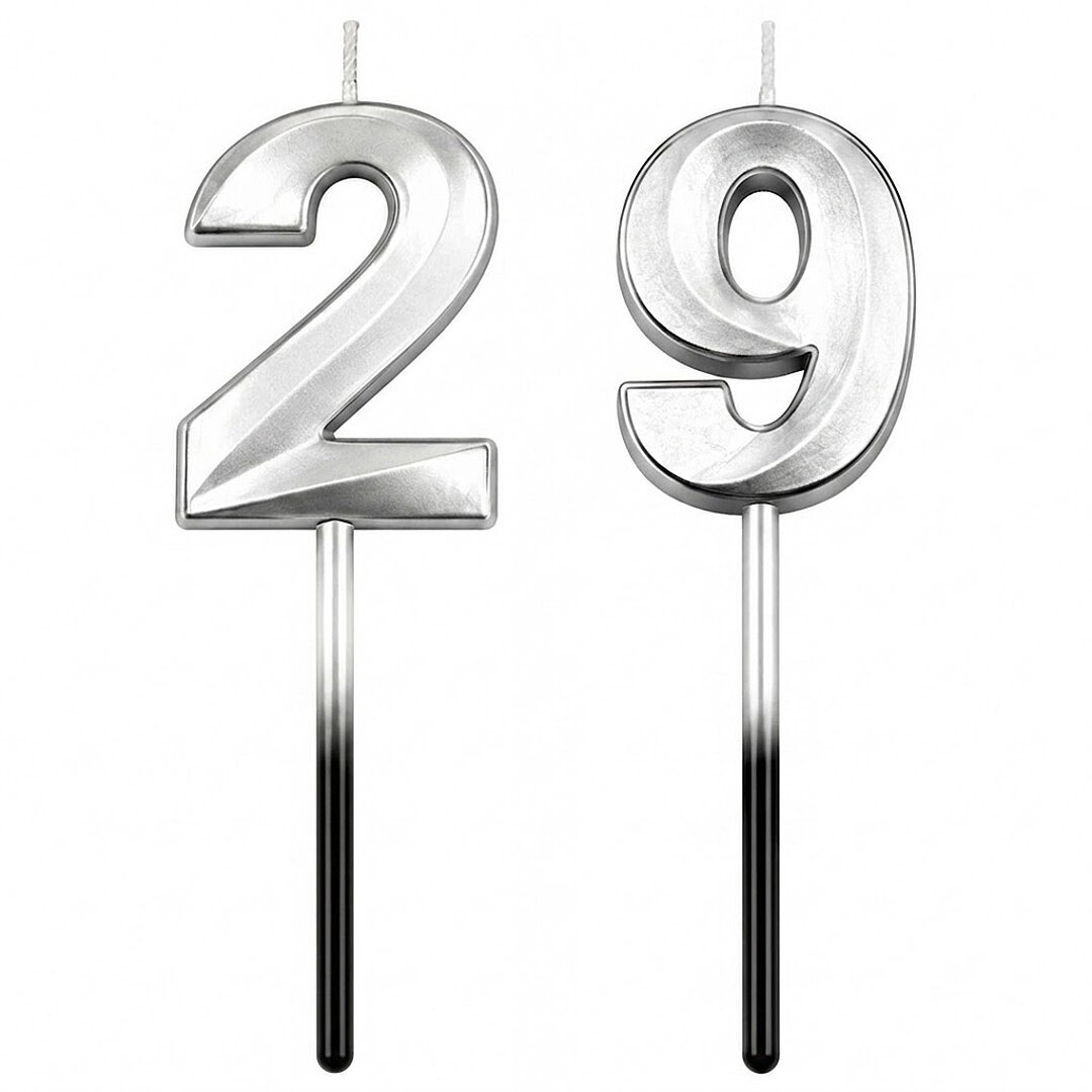 29 Rakam Mum Gümüş 