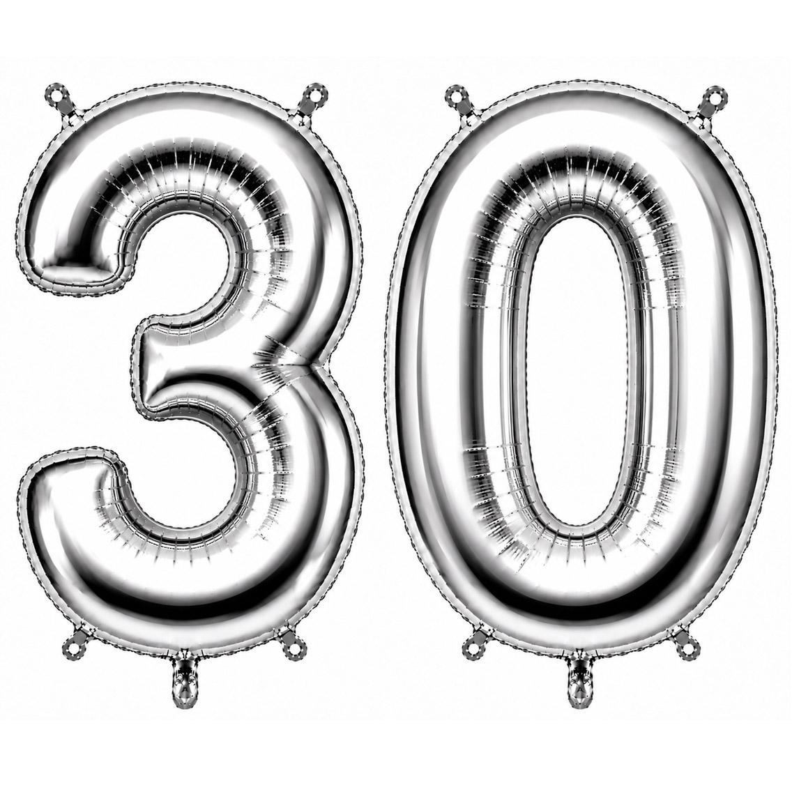 30 Rakam Folyo Balon Gümüş Rengi (76 cm)