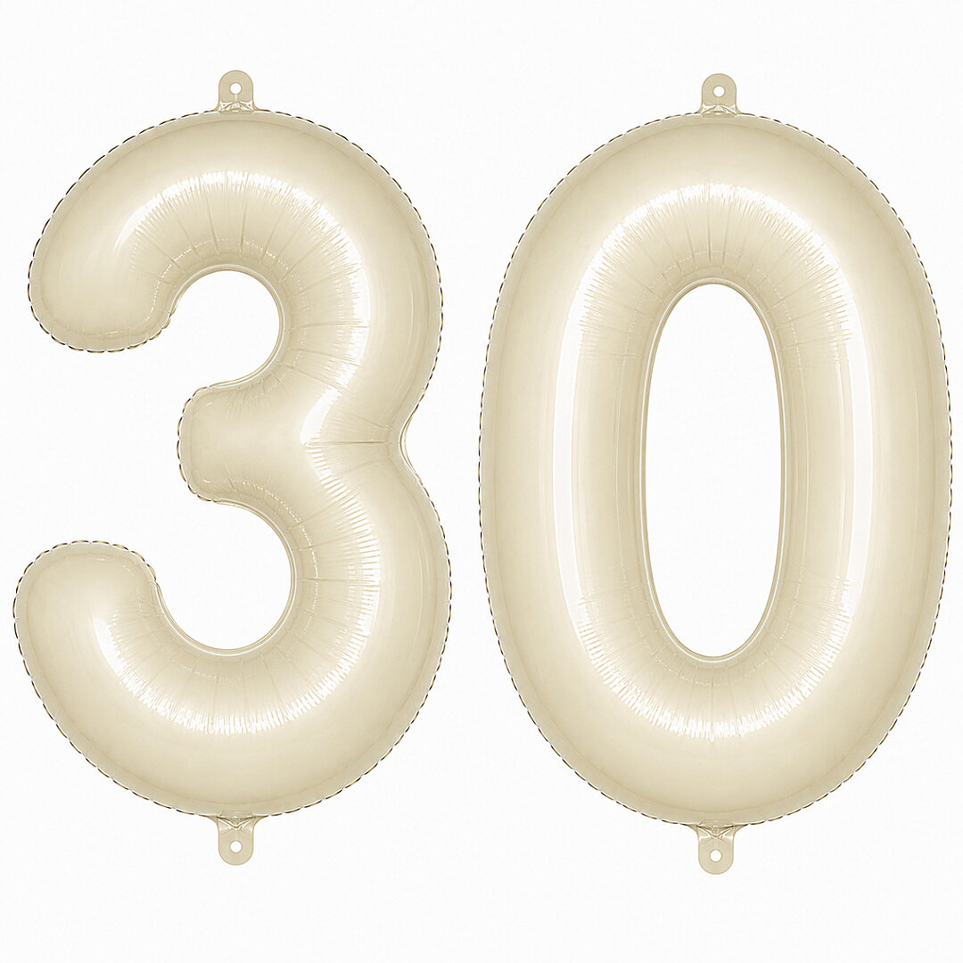 30 Rakam Folyo Balon krem Rengi (76 cm) 