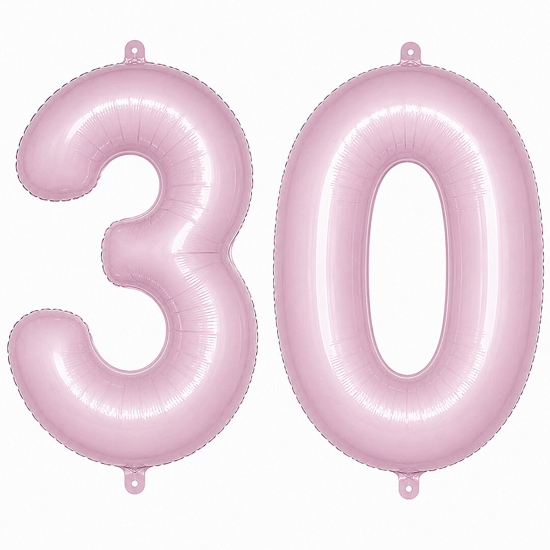 30 Rakam Folyo Balon pembe Rengi (76 cm) 