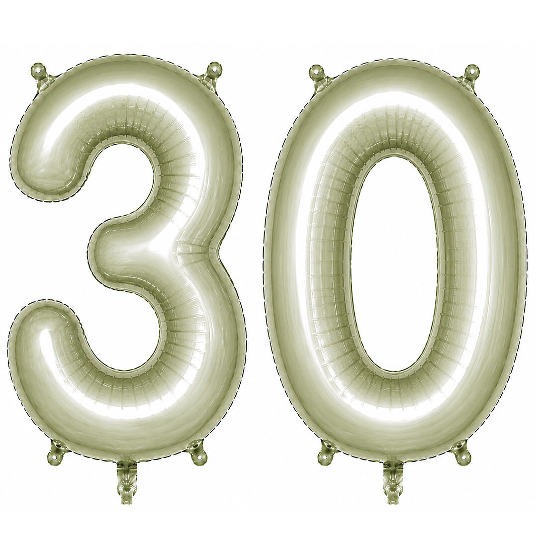 30 Rakam Folyo Balon Yeşil Rengi (76 cm) 