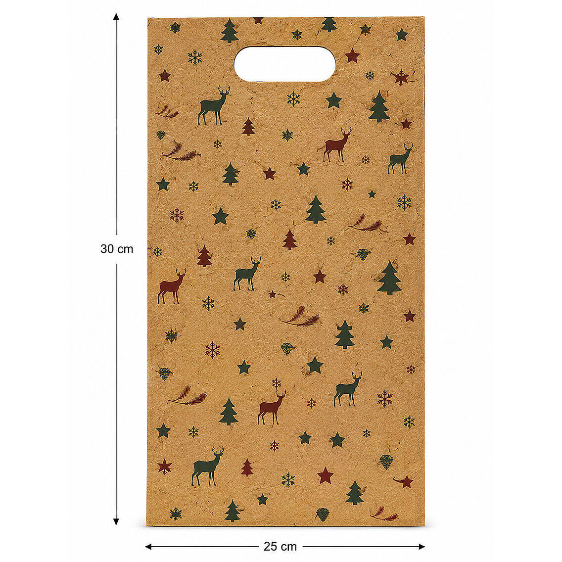 30x25 cm Yılbaşı Temalı Çanta Kraft 2 Adet