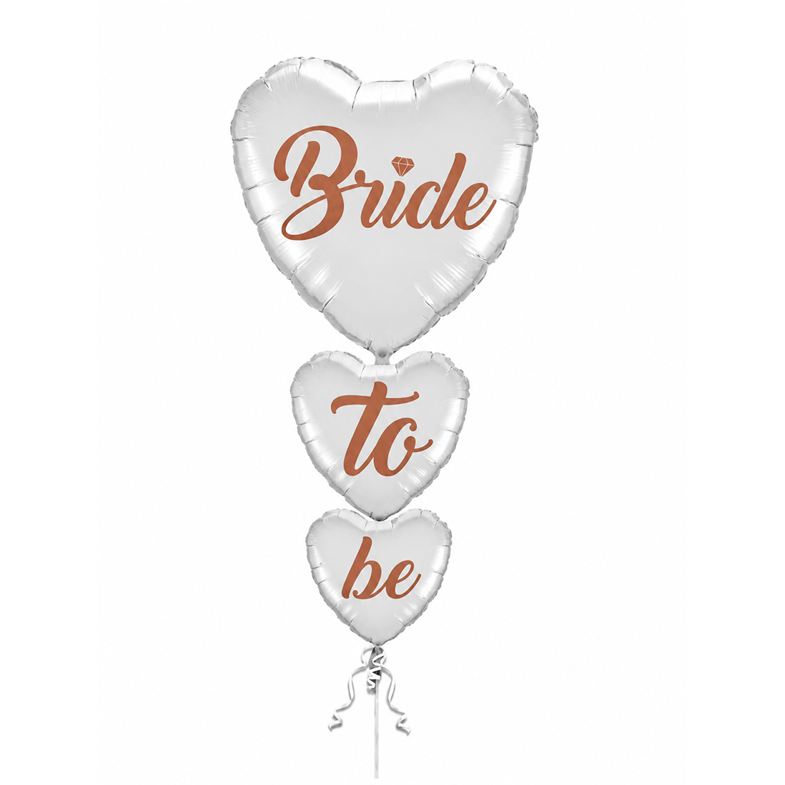 3'Lü Bride To Be Beyaz Kalp Folyo Balon