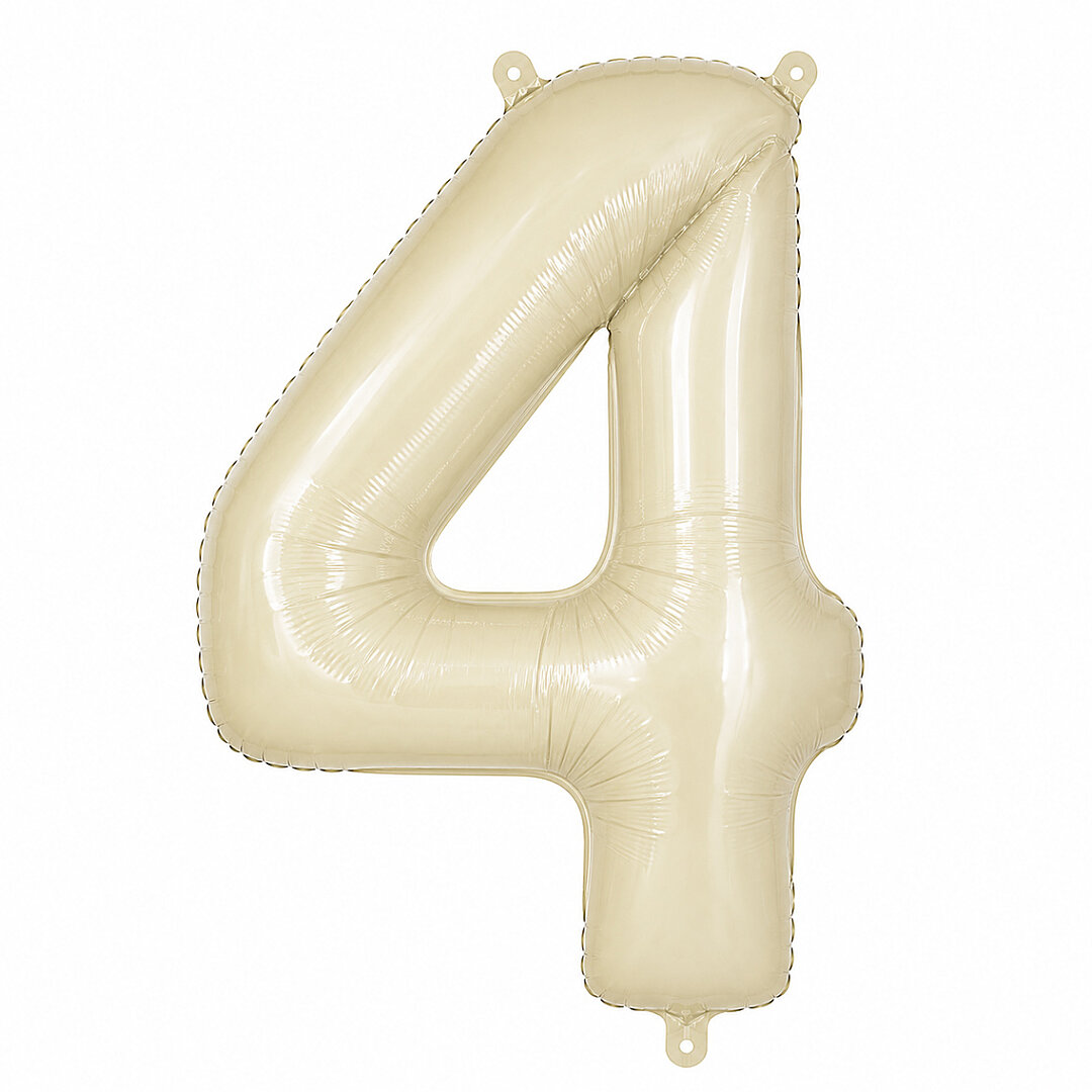 4 Rakam Folyo Balon krem Rengi (76 cm) 