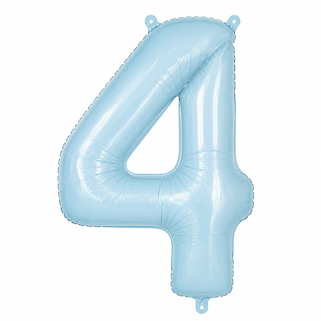 4 Rakam Folyo Balon Mavi Rengi (76 cm) 