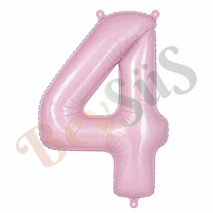 4 Rakam Folyo Balon pembe Rengi (76 cm)