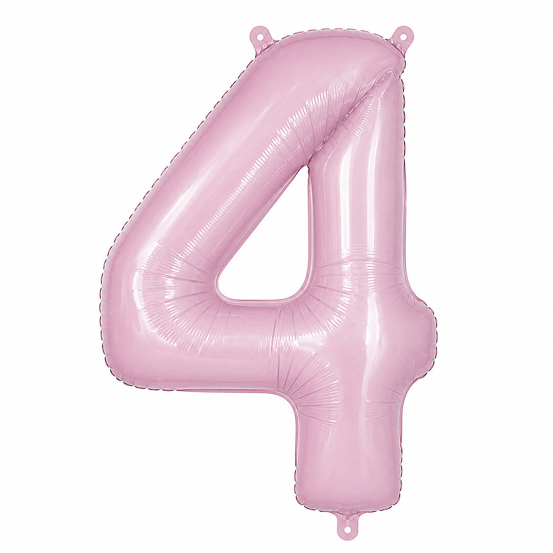 4 Rakam Folyo Balon pembe Rengi (76 cm) 