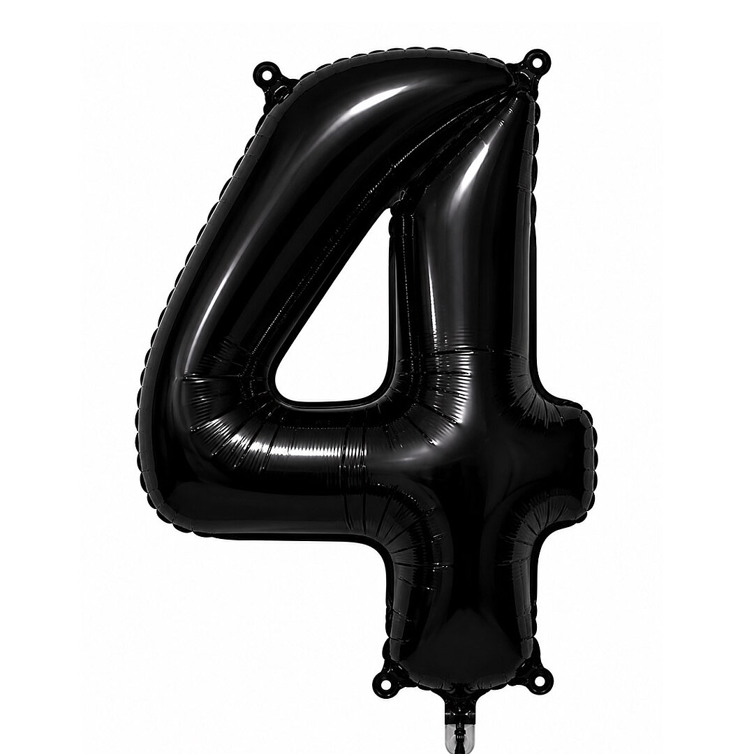 4 Rakam Folyo Balon Siyah Rengi (76 cm) 