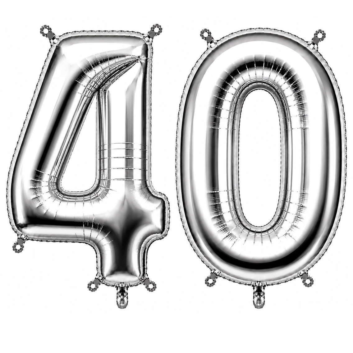 40 Rakam Folyo Balon Gümüş Rengi (100 cm)