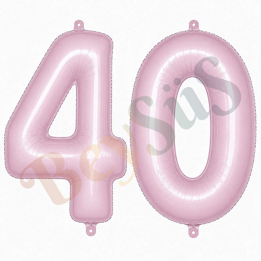 40 Rakam Folyo Balon pembe Rengi (76 cm)